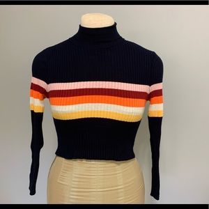 Urban Outfitters Retro Cropped Mock Neck Sweater